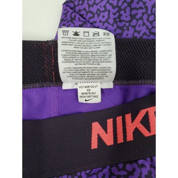 Nike Pro Women's Dri-Fit Mezzo Print Purple Capri Workout Activewear Leg… - Picture 8 of 12